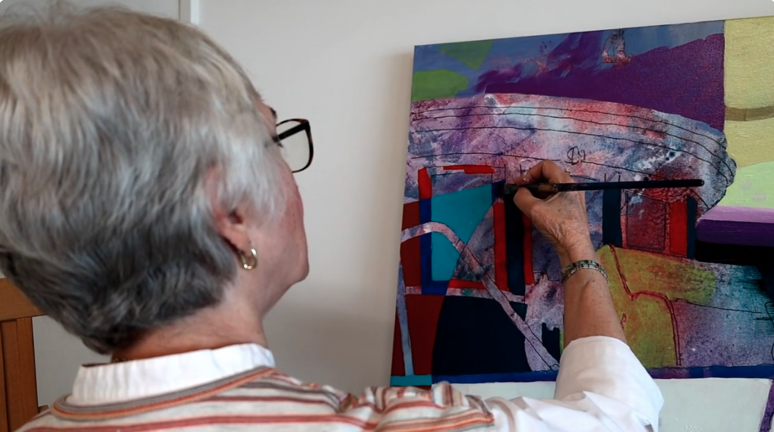 Abstract forest painting