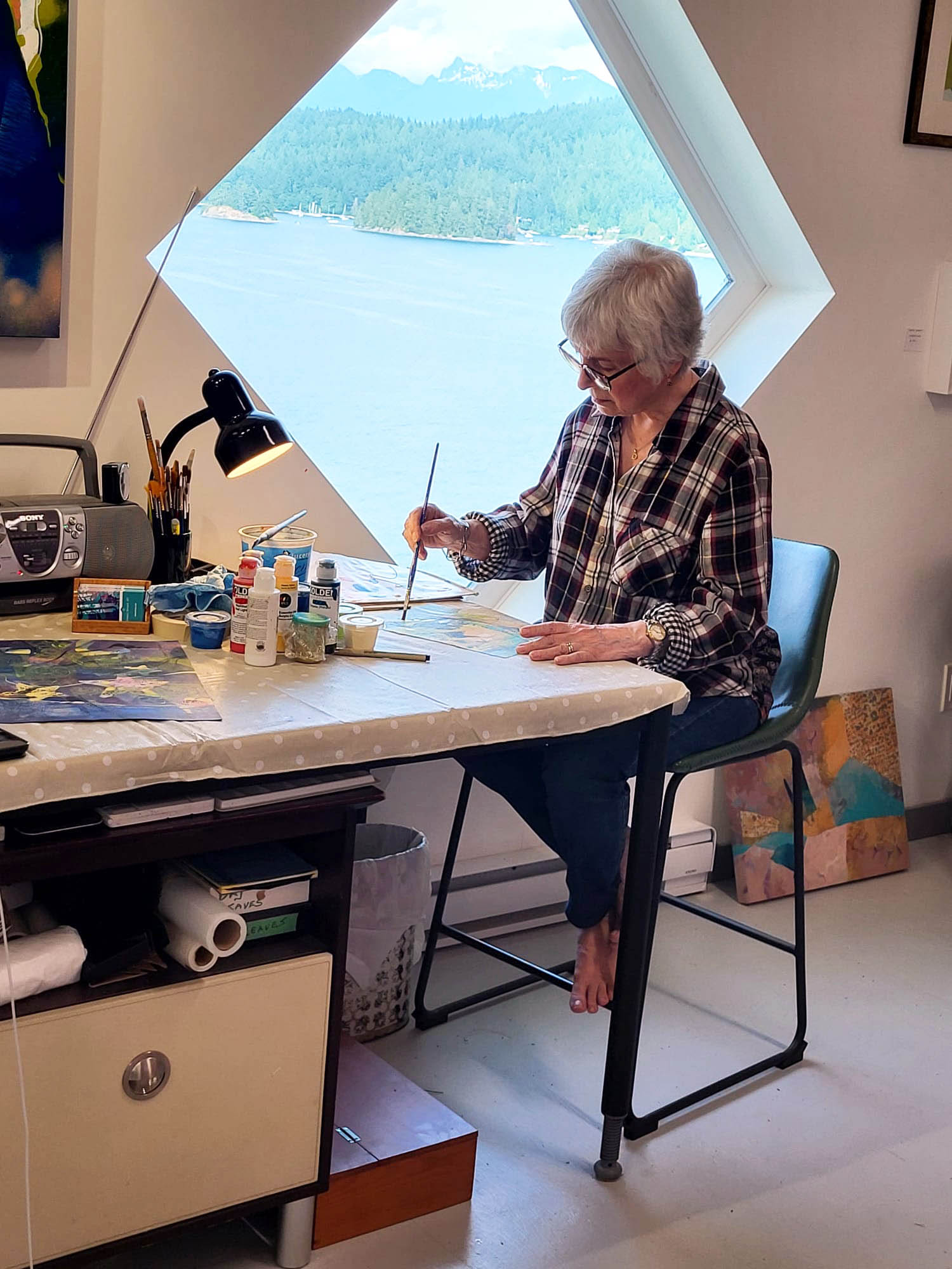 Abstract forest painting